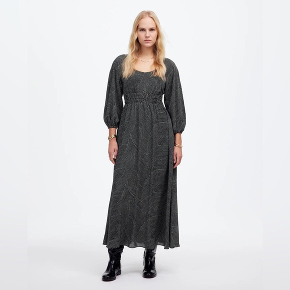 Madewell Dresses & Skirts - Madewell Balloon Sleeve Ruched midi dress size xxs